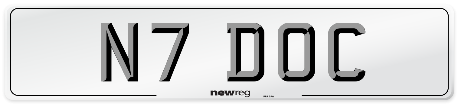 N7 DOC Number Plate from New Reg